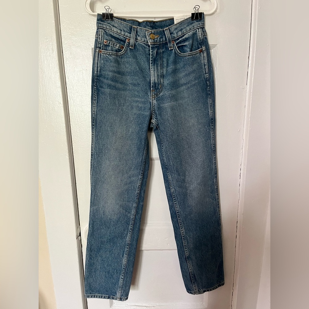SOLD EB NWT B Sides Louis High Slim Denim Blue Jeans sz 24 - Picture 2 of 9
